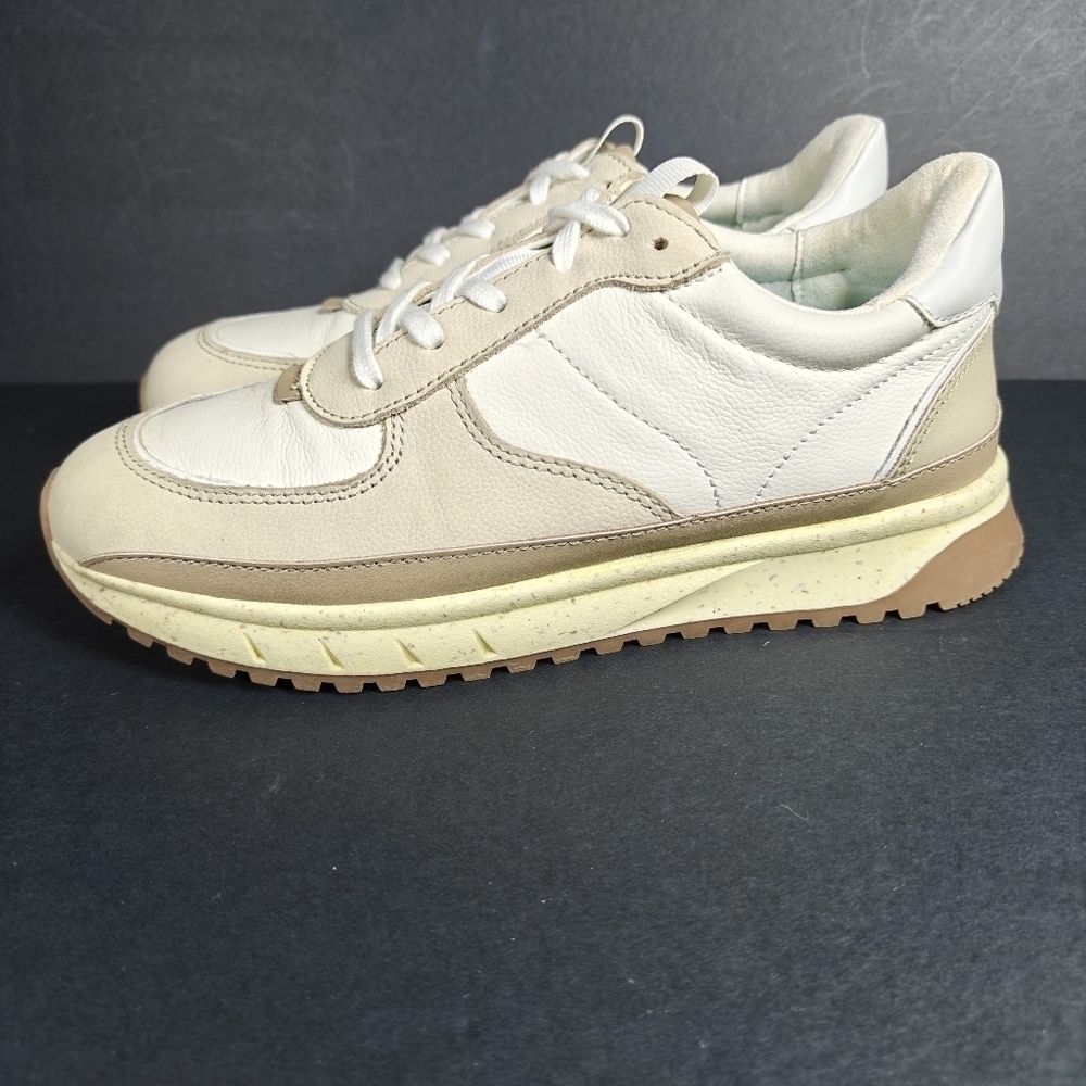 Madewell Kickoff Trainer Sneakers Colorblock Leather Neutral Unisex Women 8.5M